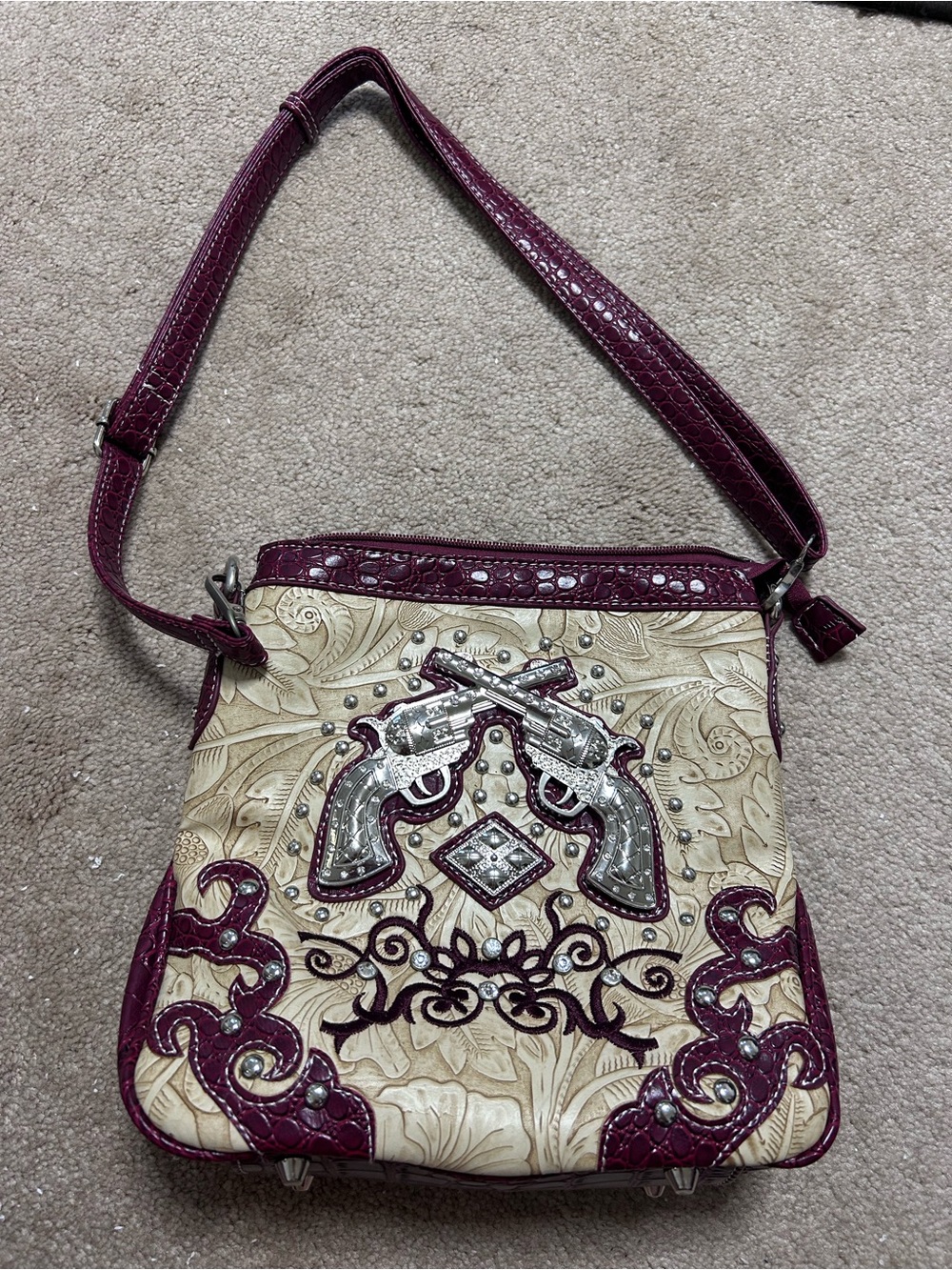 Cowgirl Trendy Faux Snakeskin Purse